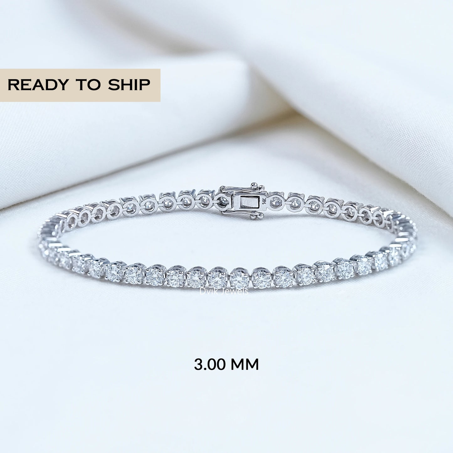 3.00 MM Round Cut Lab Diamond Tennis Bracelet