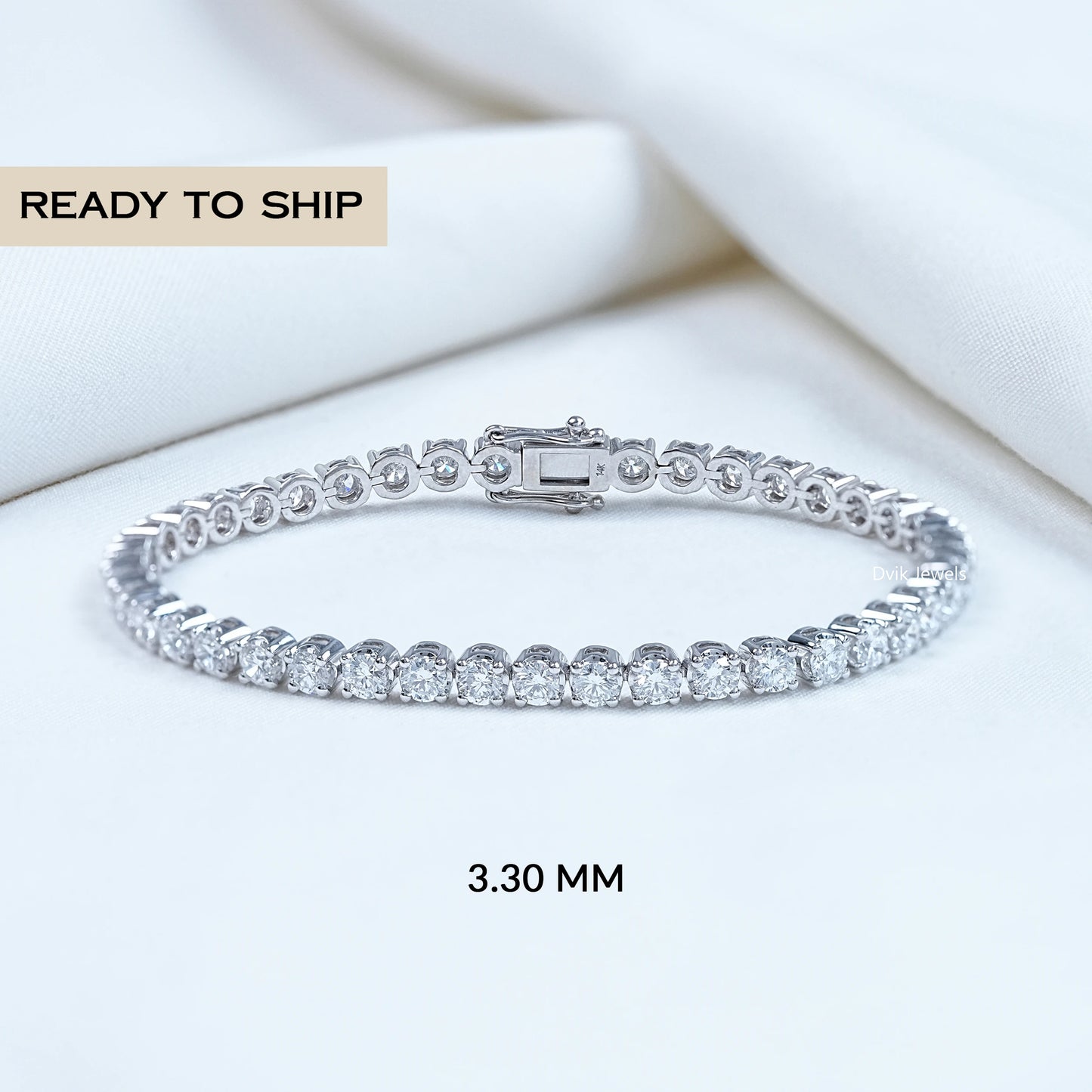Round Cut Lab Grown Diamond Tennis Bracelet