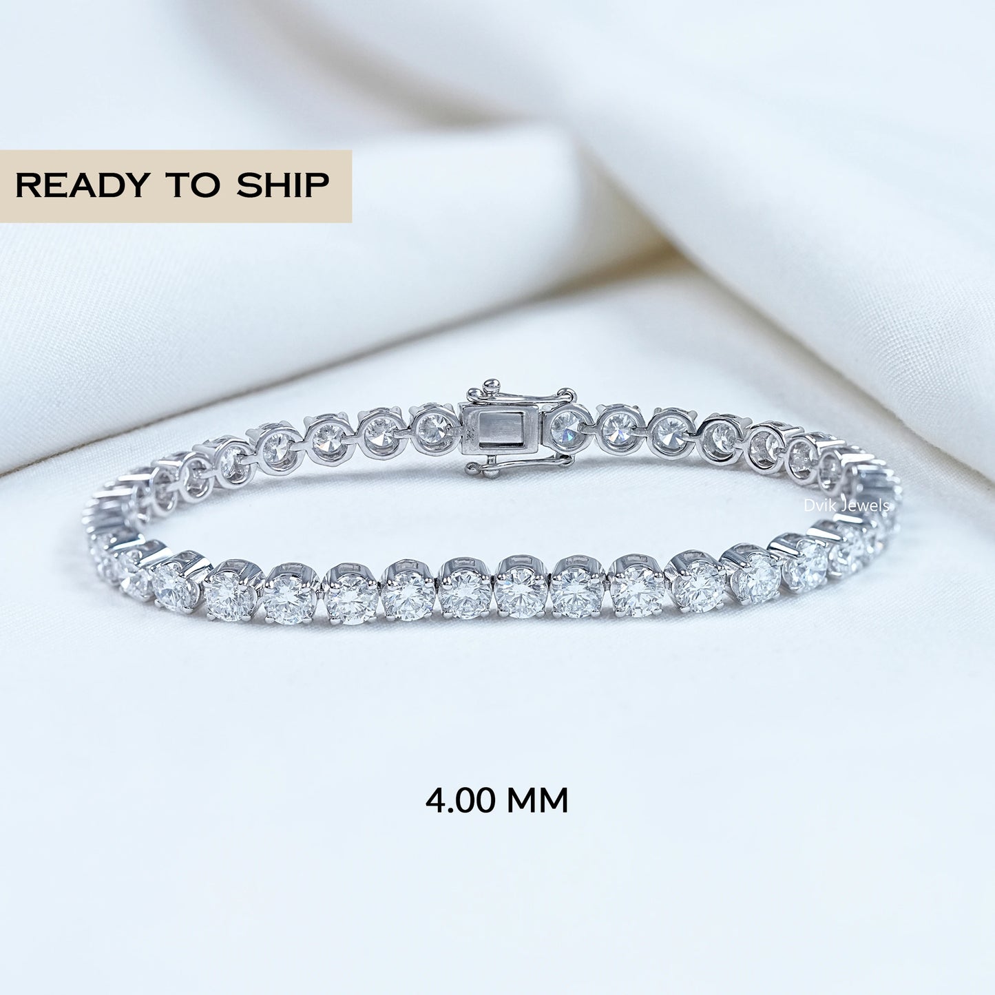 4.00 MM Round Cut Lab Diamond Tennis Bracelet