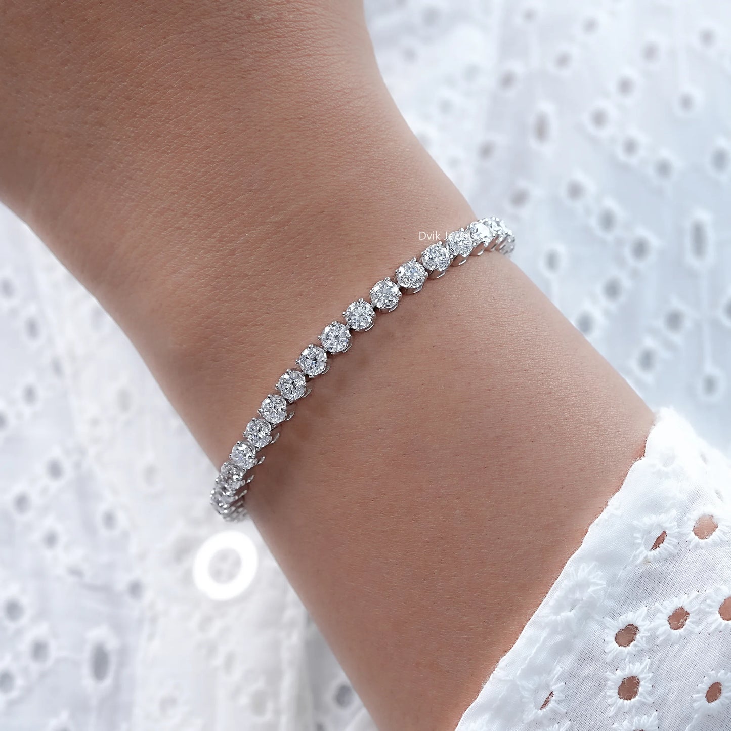 4.00 MM Round Cut Lab Diamond Tennis Bracelet