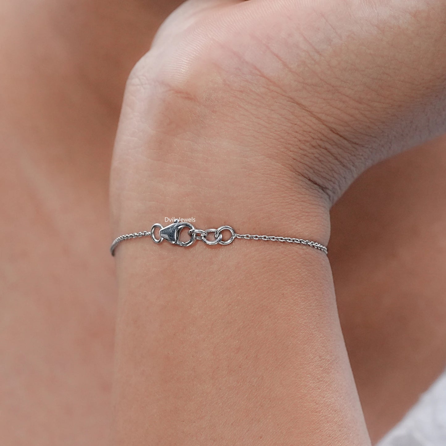 Asscher Cut Eco Friendly Diamond Solitaire Bracelet