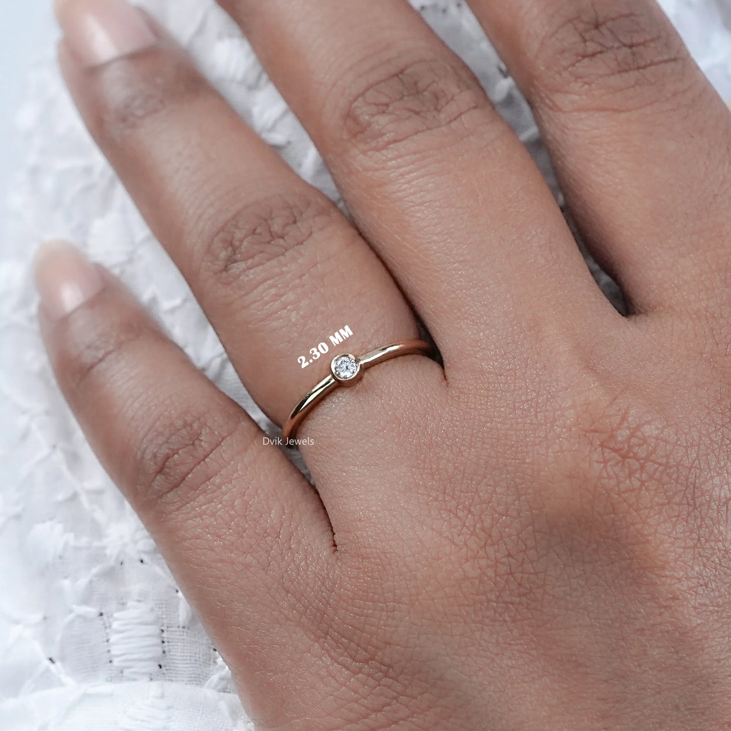 Round Diamond Bezel Set Engagement Ring