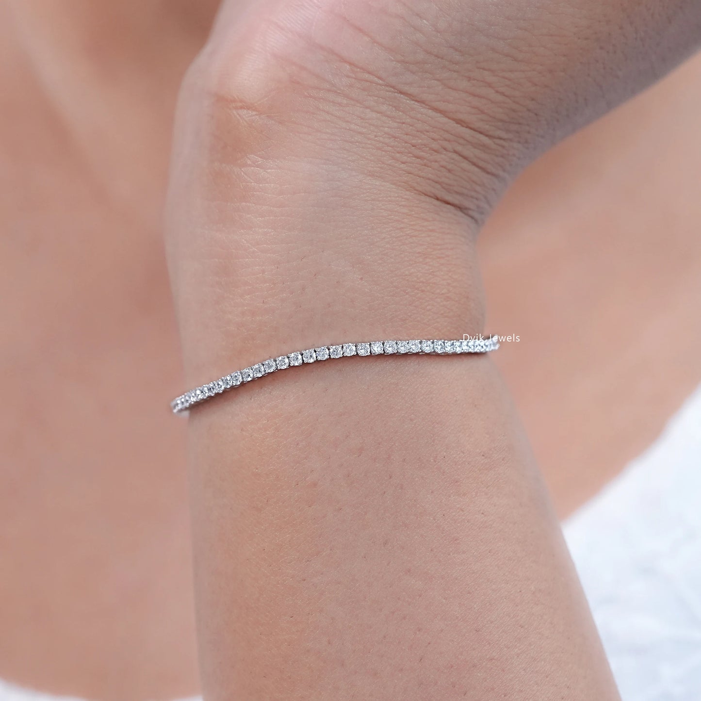 Lab Grown Round Diamond Tennis Bracelet
