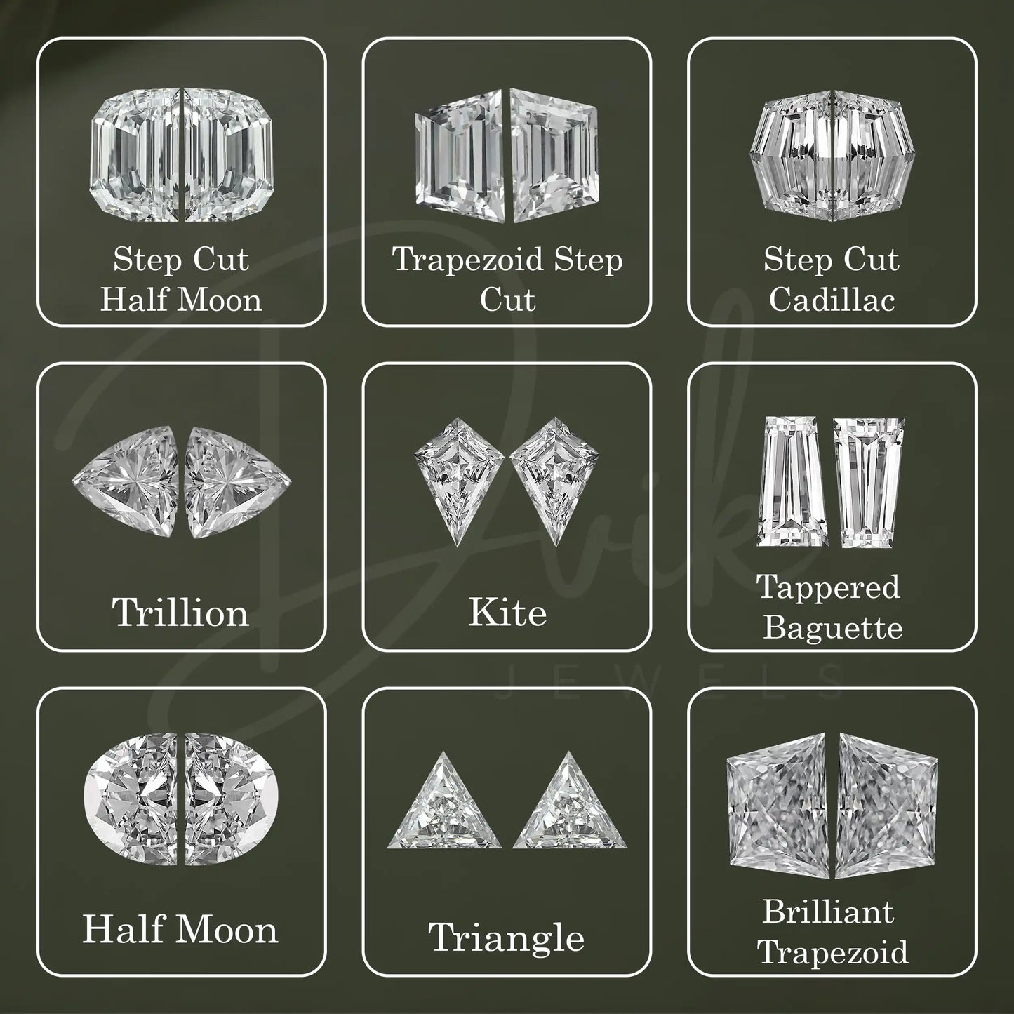 Cadillac Cut Lab Diamond Matching Pair