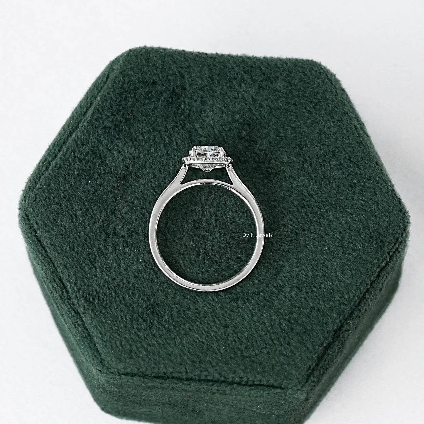 Cushion Cut Halo Diamond Engagement Ring