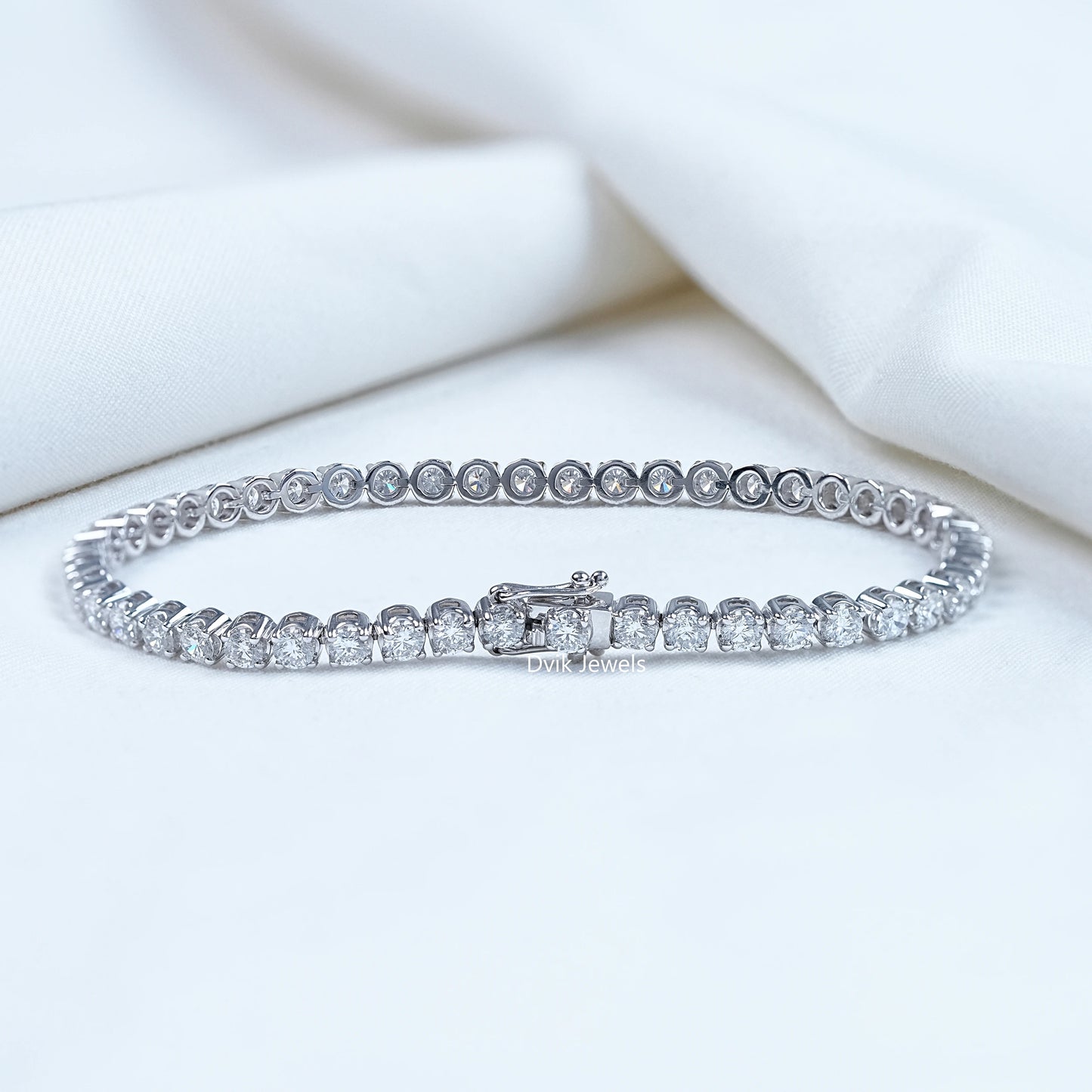 3.00 MM Round Cut Lab Diamond Tennis Bracelet