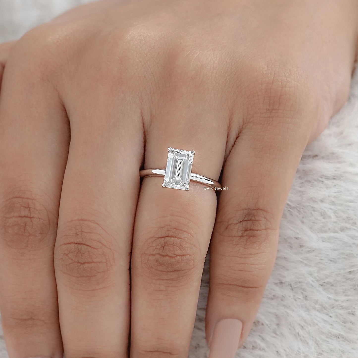 Emerald Cut Solitaire Diamond Engagement Ring