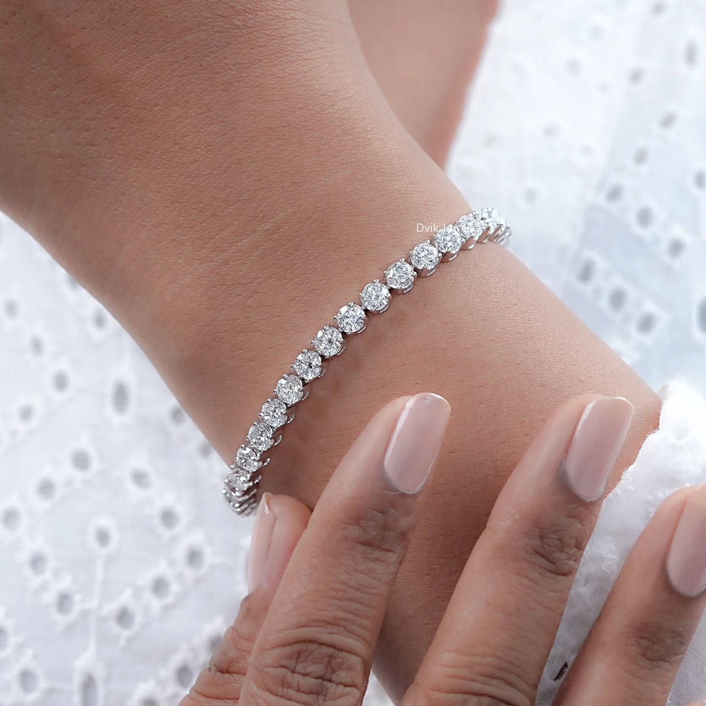 4.00 MM Round Cut Lab Diamond Tennis Bracelet