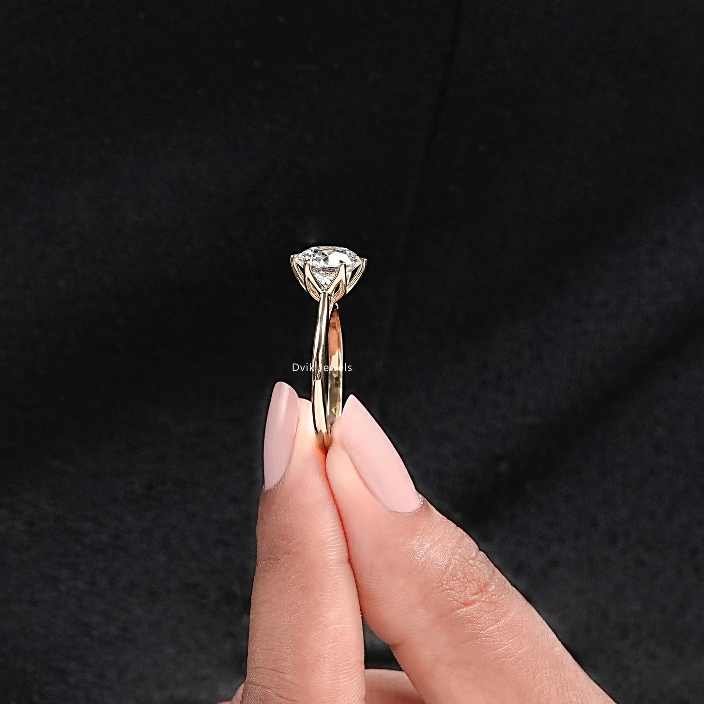 Round Lab Diamond Solitaire Engagement Ring