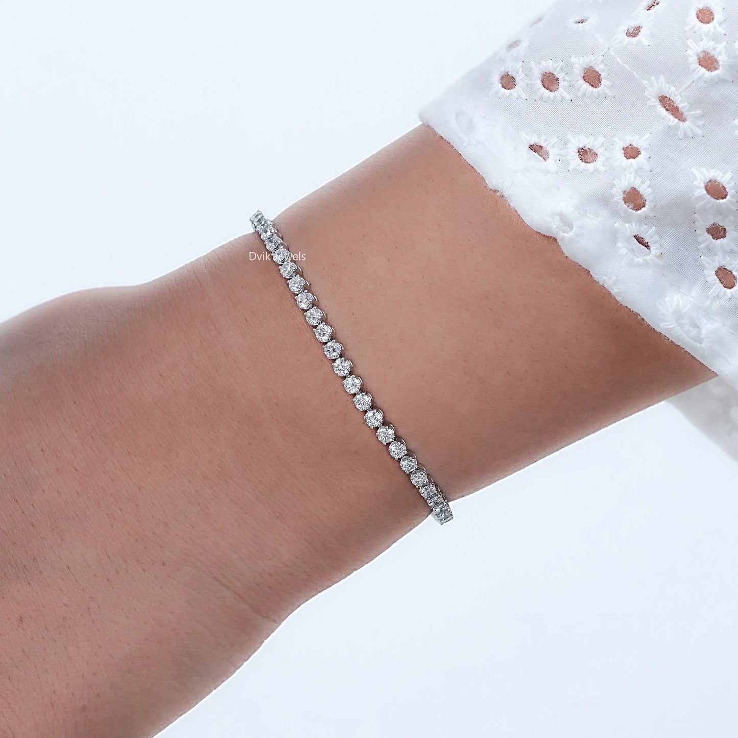 Lab Diamond Round Cut Tennis Bracelet