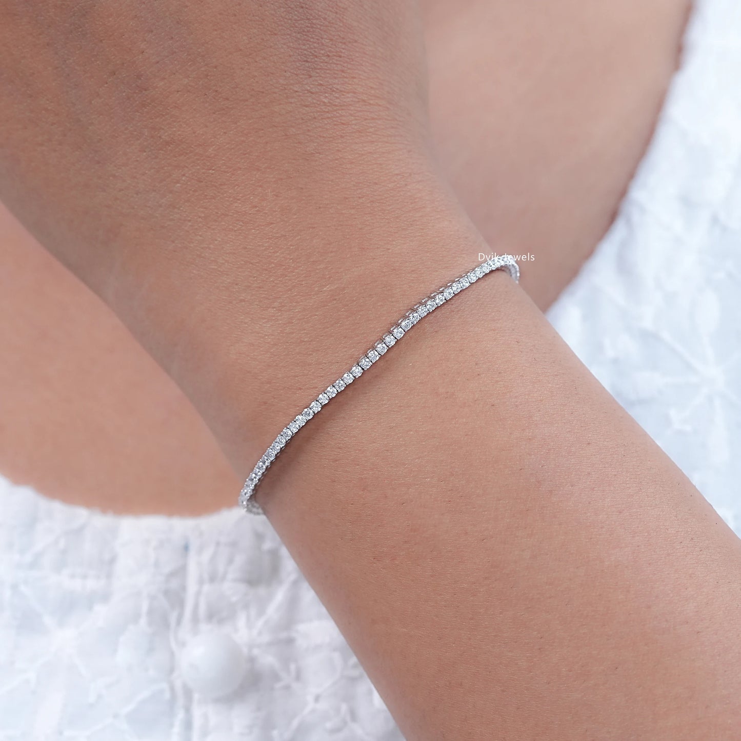 Lab Grown Round Diamond Tennis Bracelet