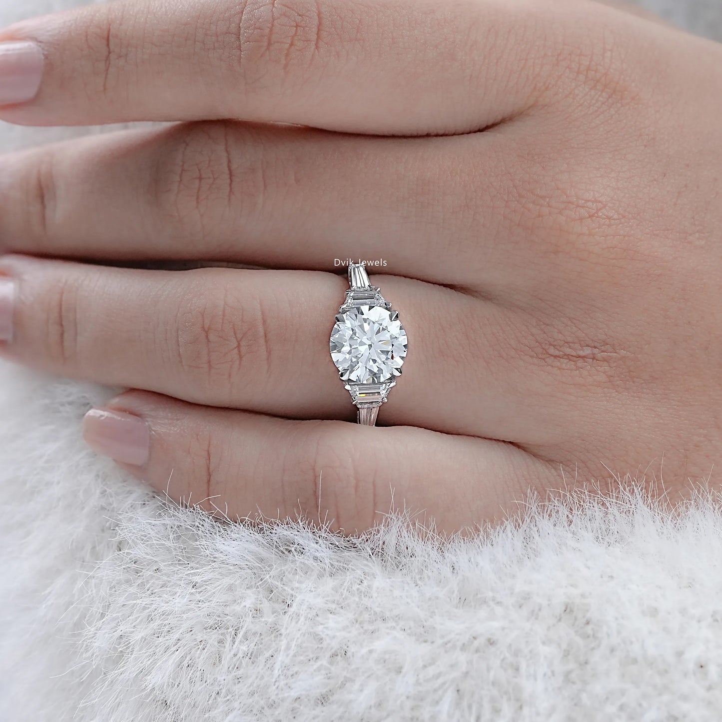 Trapezoid And Tapered Baguette Lab Diamond Five Stone Ring