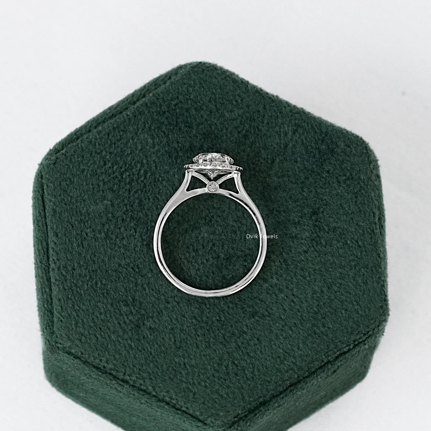 Classic Halo Style Oval Lab Diamond Ring