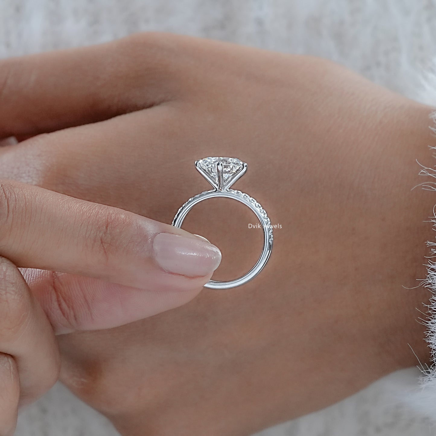 3 CT Round Cut Lab Diamond Bridal Ring Set
