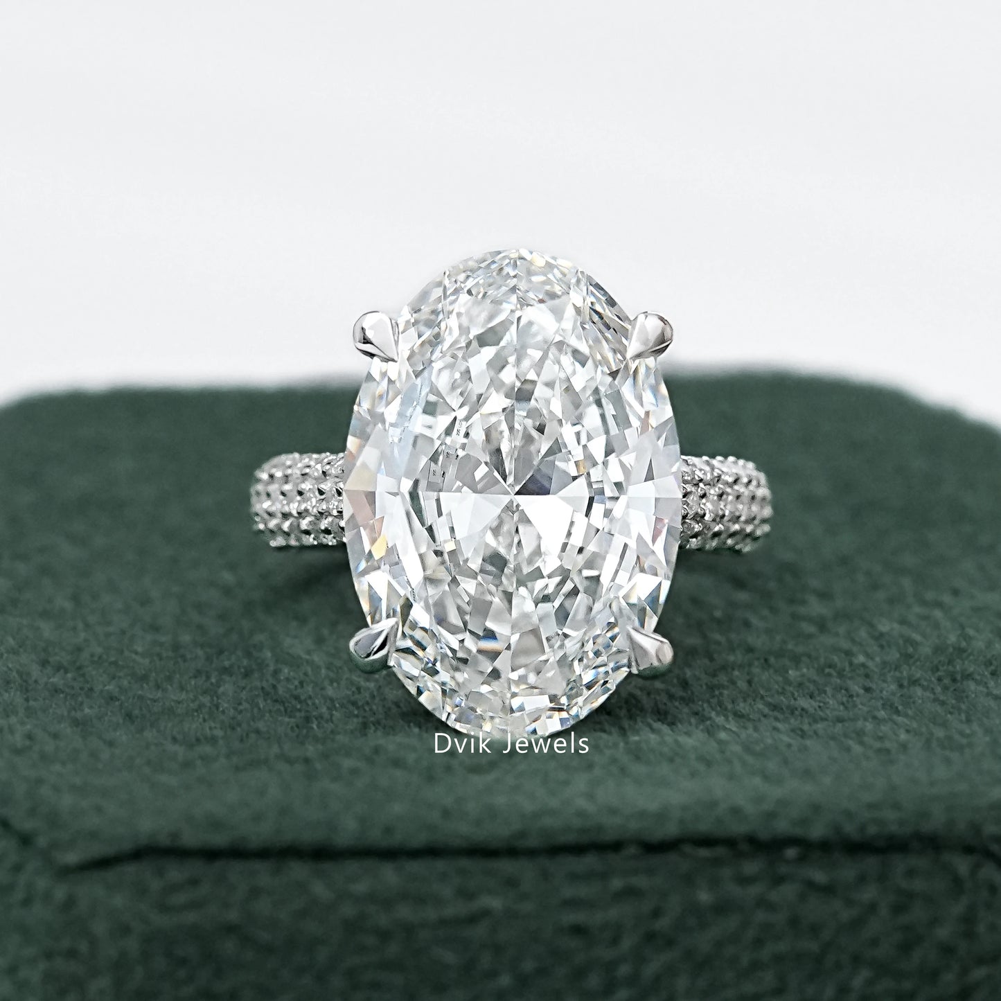Classic Hidden Halo Oval Cut Diamond Ring