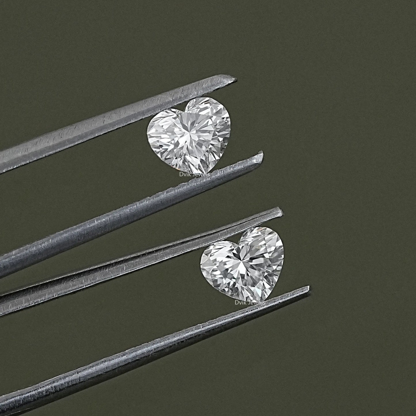 Heart Cut Lab Grown Diamond Matching Pair