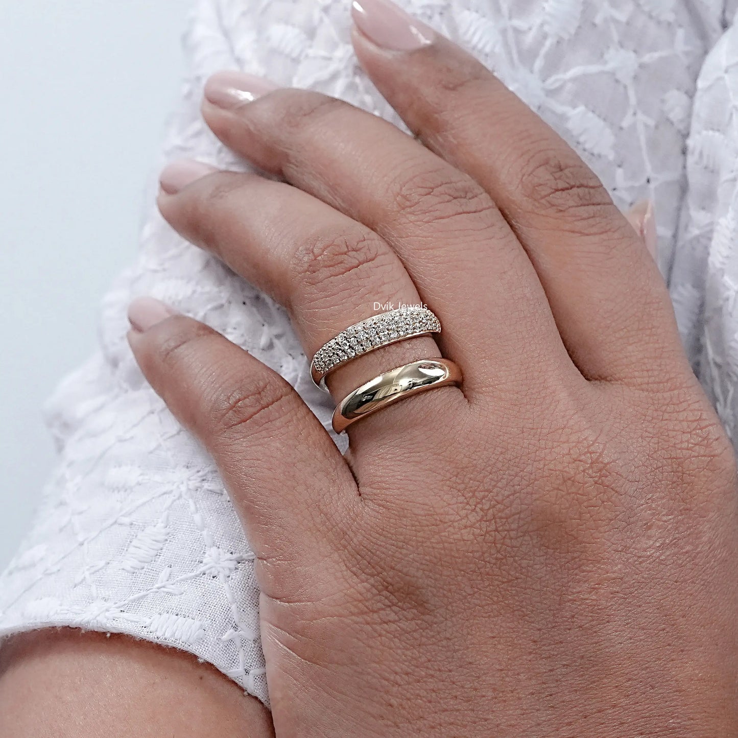 Round Lab Diamond Double Domed Ring