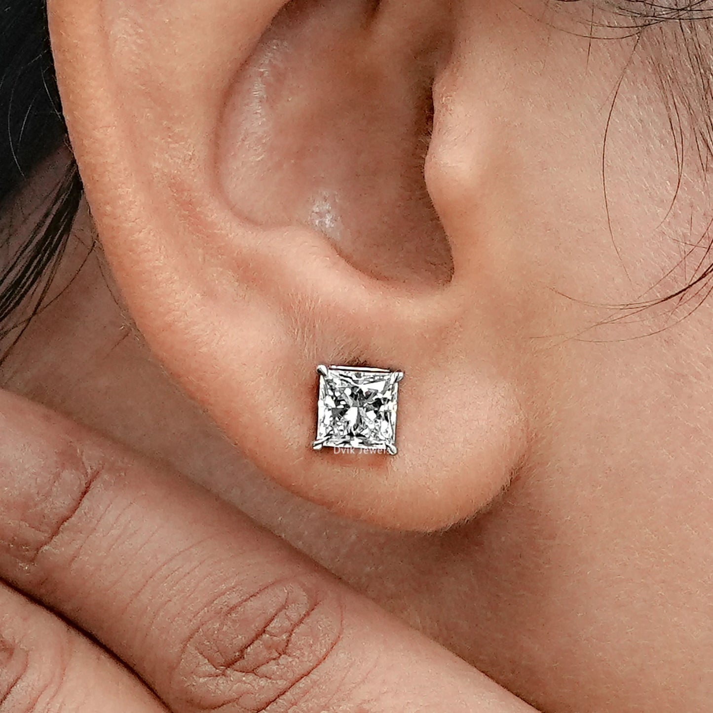 Princess Lab Grown Diamond Stud Earring