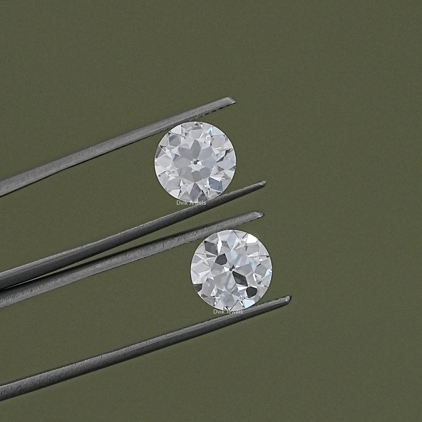 Traditional Old European Round Lab Diamond Matching Pair