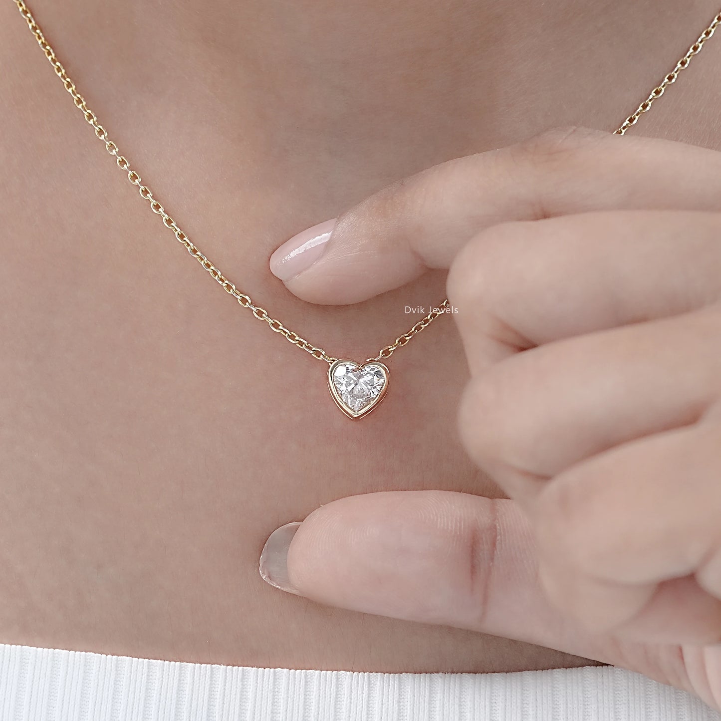 Heart Cut Minimalistic Bezel Set Pendant