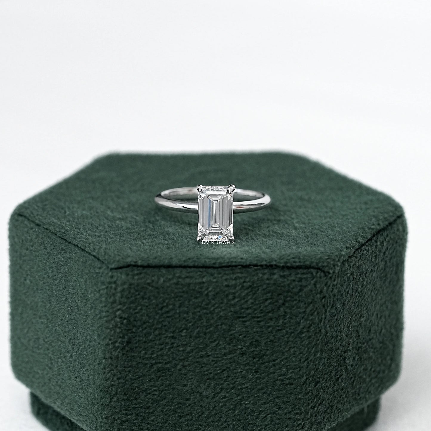 Emerald Cut Solitaire Diamond Engagement Ring