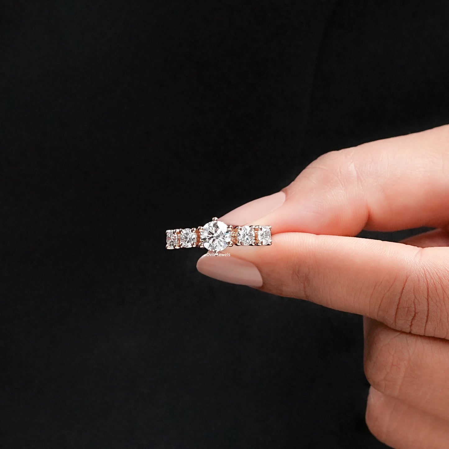 Five Stone Round Lab Grown Diamond Engagement Ring