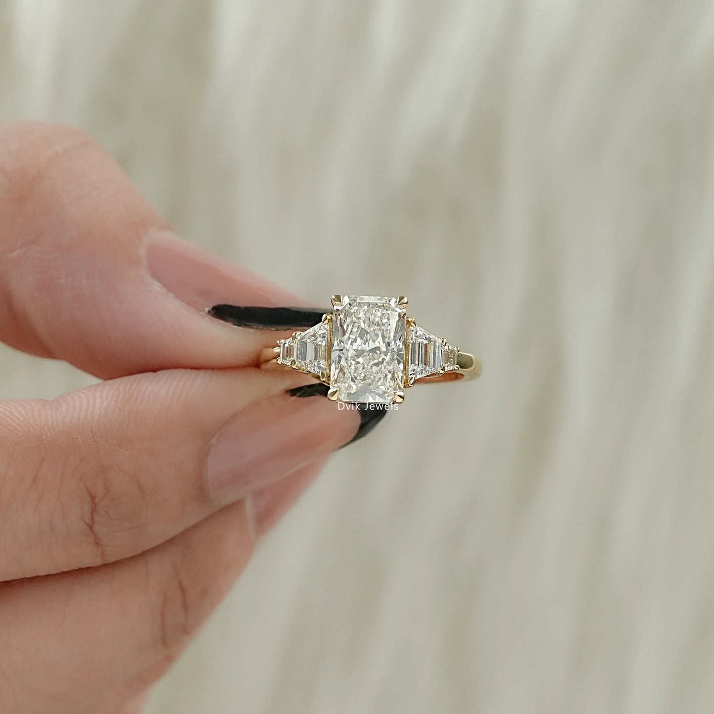 Five Stone Radiant Cut Lab Diamond Ring