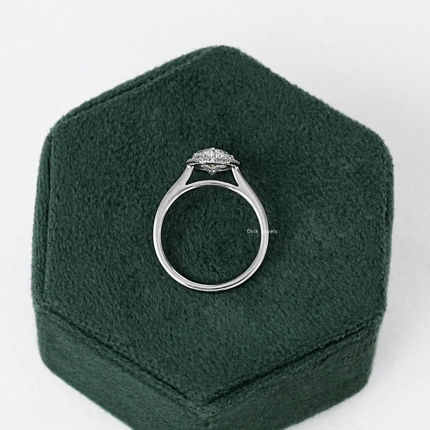 Pear Halo solitaire Diamond Engagement Ring