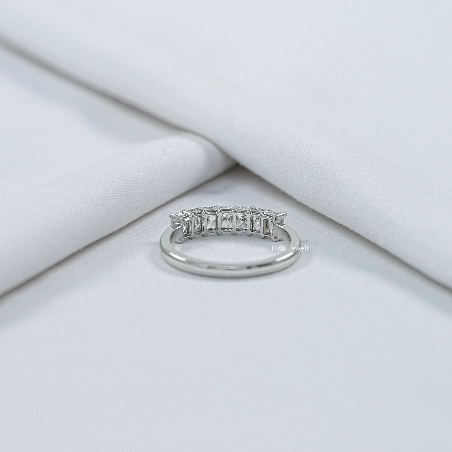 Radiant Cut Seven Stone Half Eternity Diamond Ring