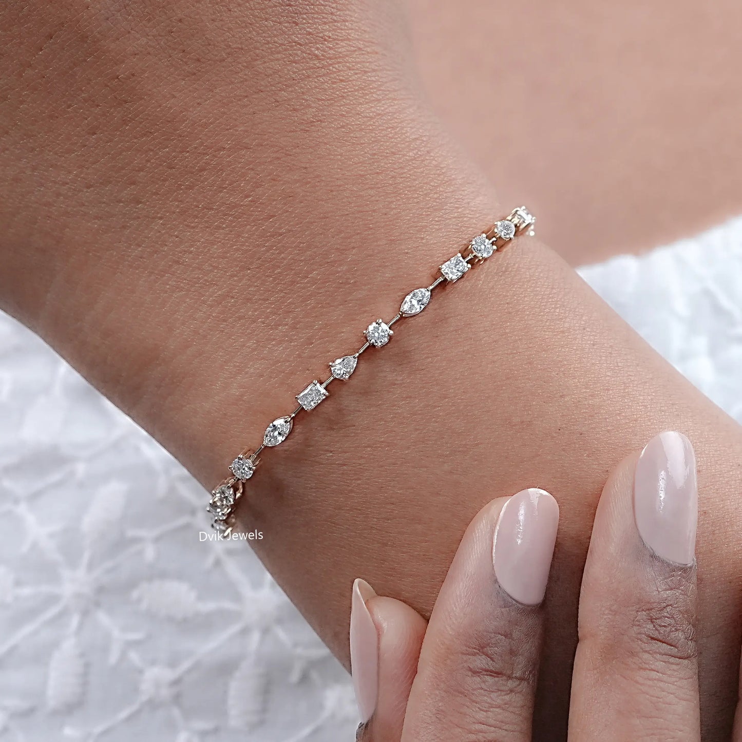 Multi Shape Lab Diamond Stackable Tennis Bracelet