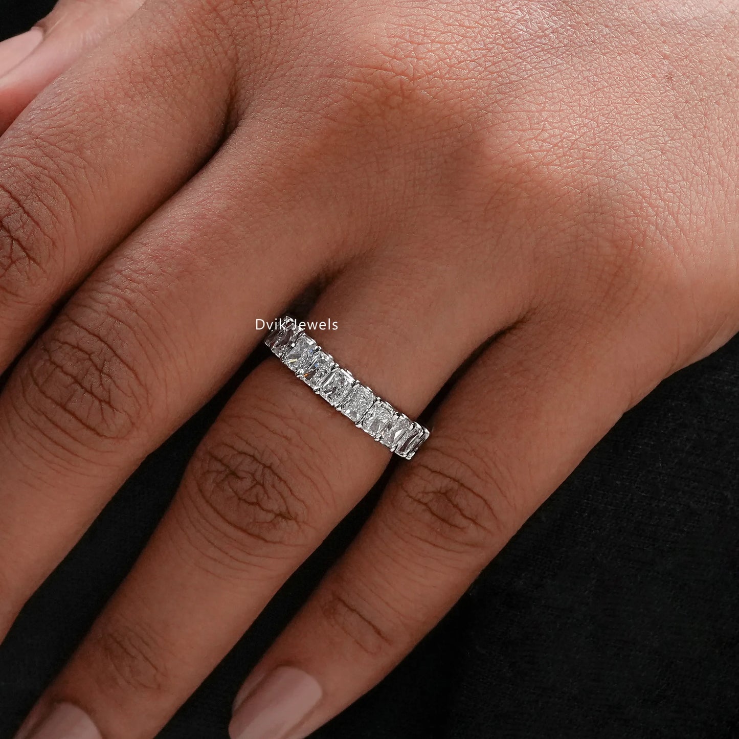 Radiant Cut Lab Diamond Eternity Wedding Band