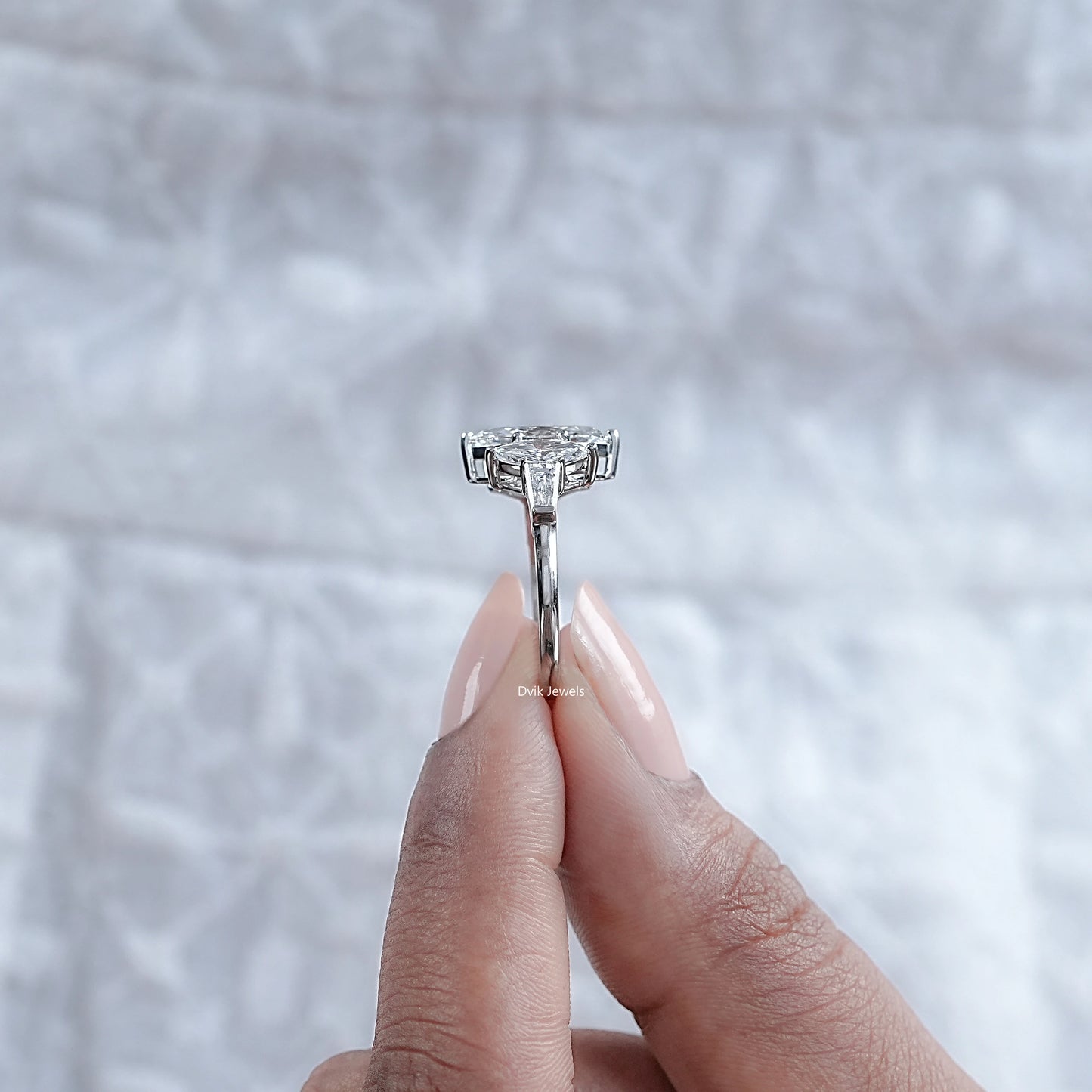 Marquise And Baguette Lab Diamond Five Stone Ring