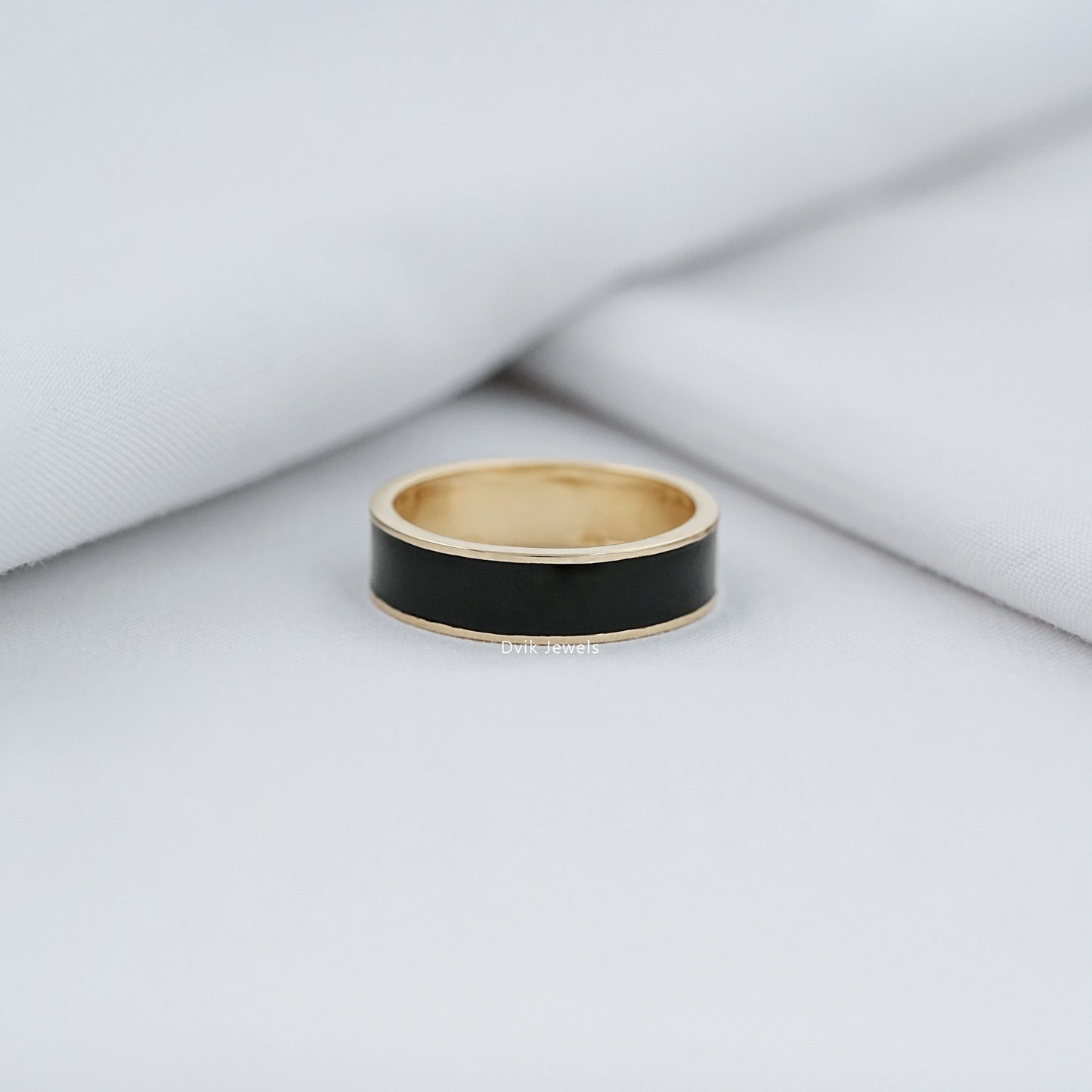 Black Enamel Men's Band