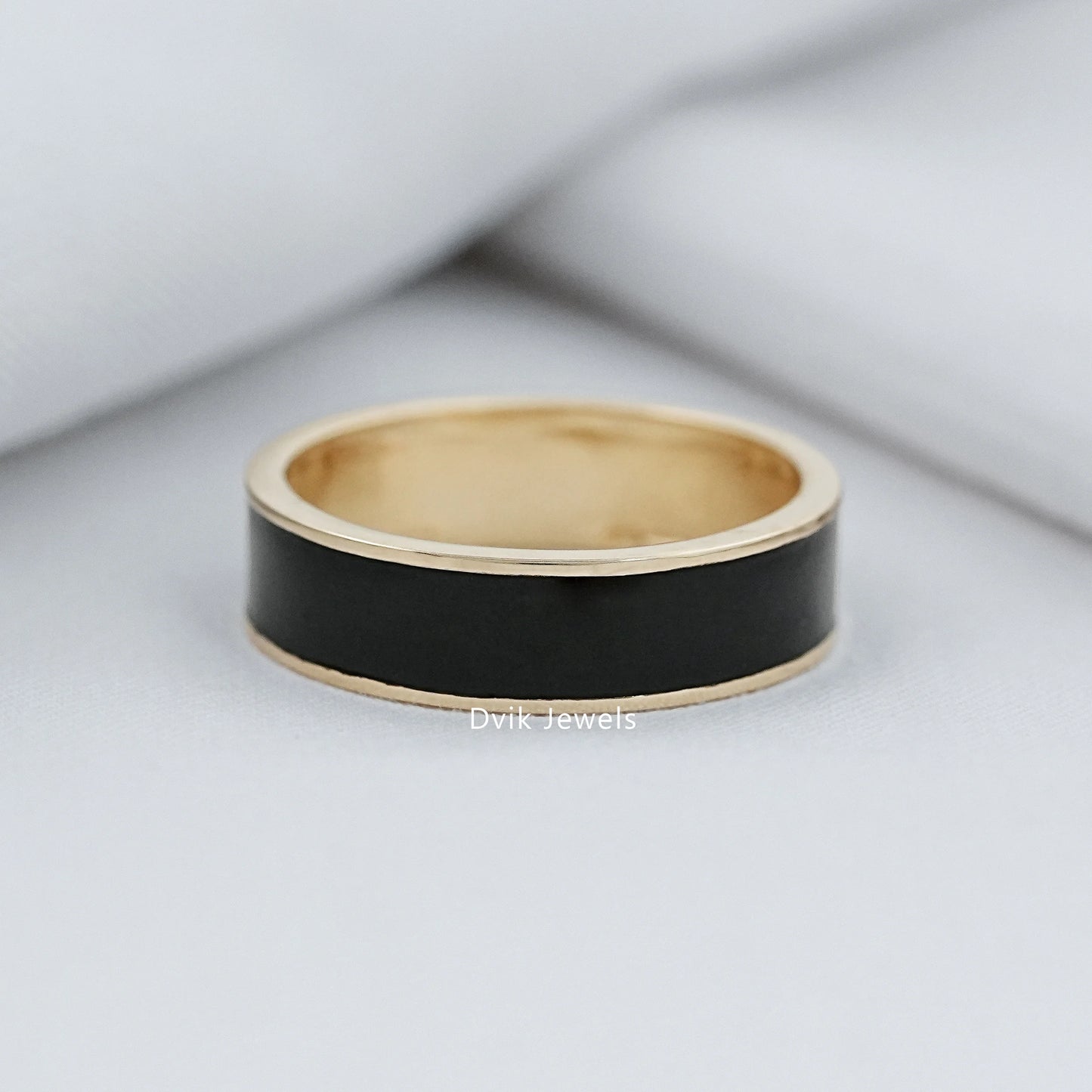 Black Enamel Men's Band