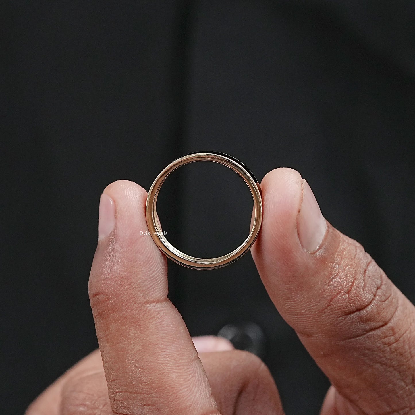 Black Enamel Men's Band