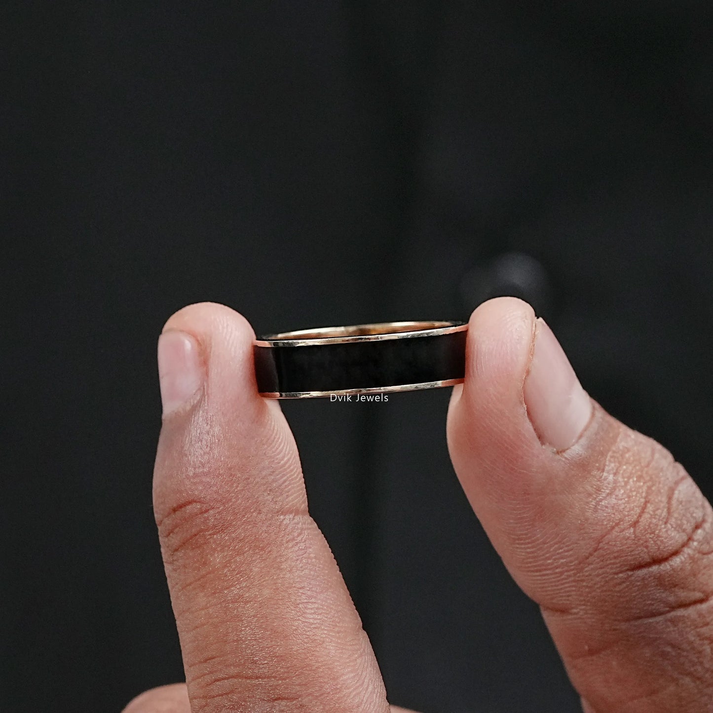 Black Enamel Men's Band