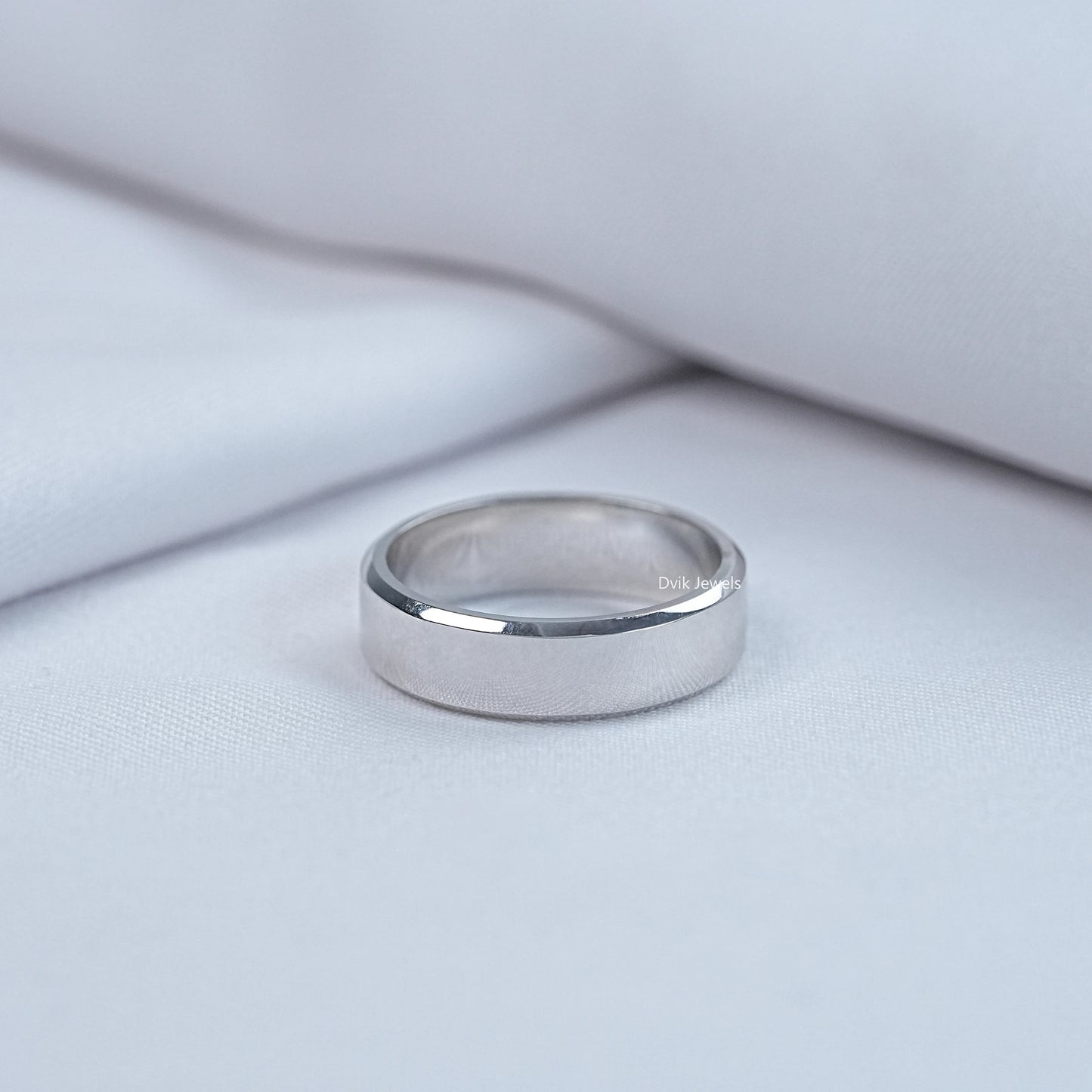 Solid Gold Hidden Birthstone Plain Men's Band