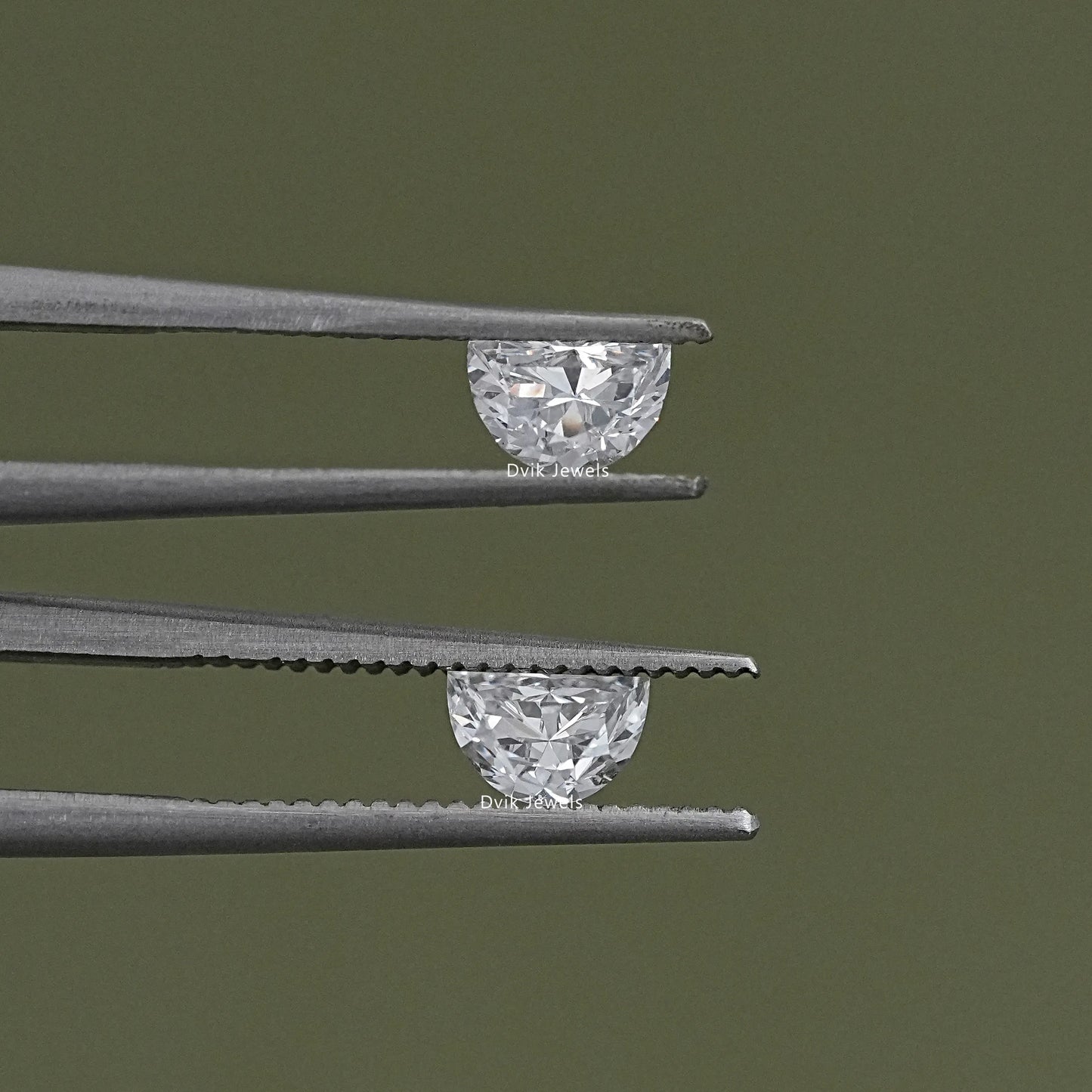 Half Moon Cut Lab Grown Loose Diamond Matching Pair