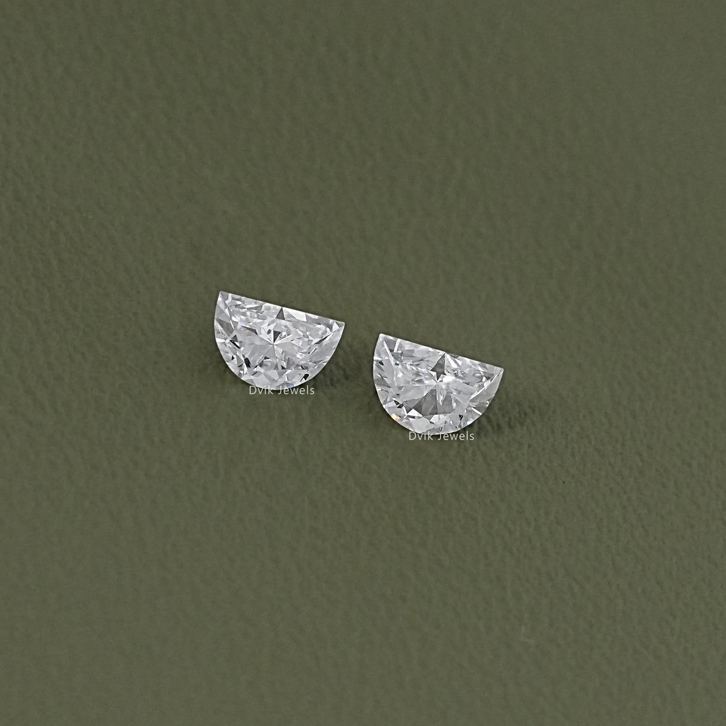 Half Moon Cut Lab Grown Loose Diamond Matching Pair