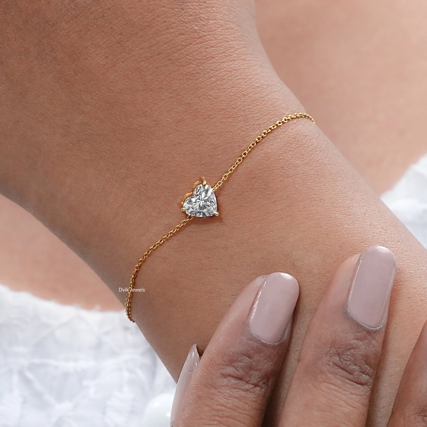 Heart Cut Lab Grown Diamond Bracelet
