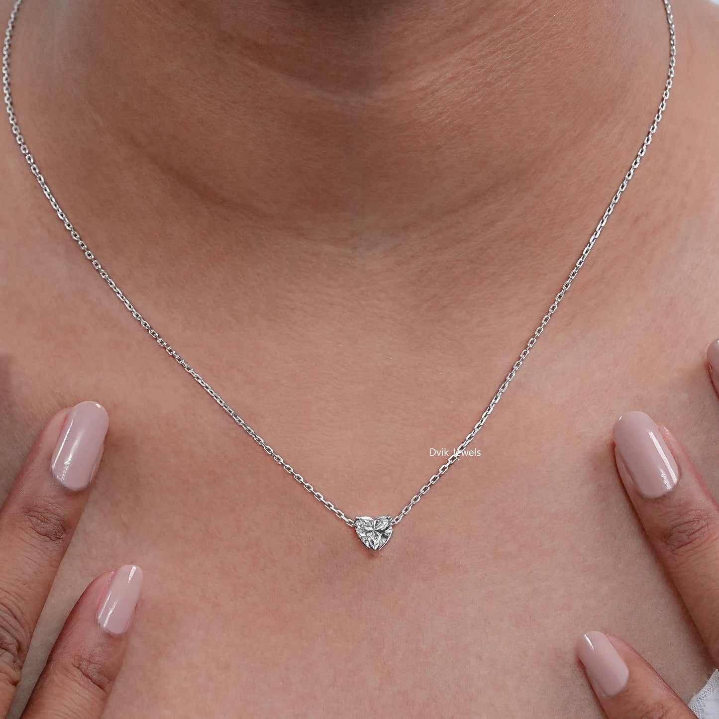 Heart Lab Grown Diamond Solitaire Pendant