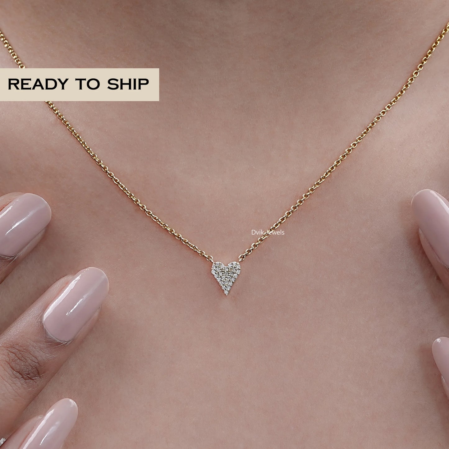Pave Set Heart Shape Diamond Pendant Necklace