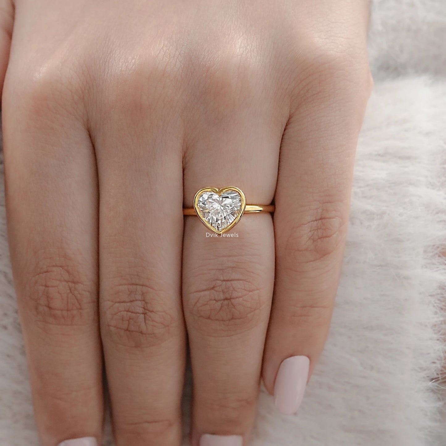 Heart Cut Lab Diamond Solitaire Engagement Ring