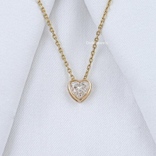 Heart Cut Minimalistic Bezel Set Pendant