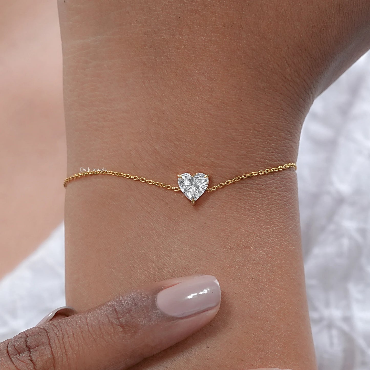 Heart Cut Lab Grown Diamond Bracelet
