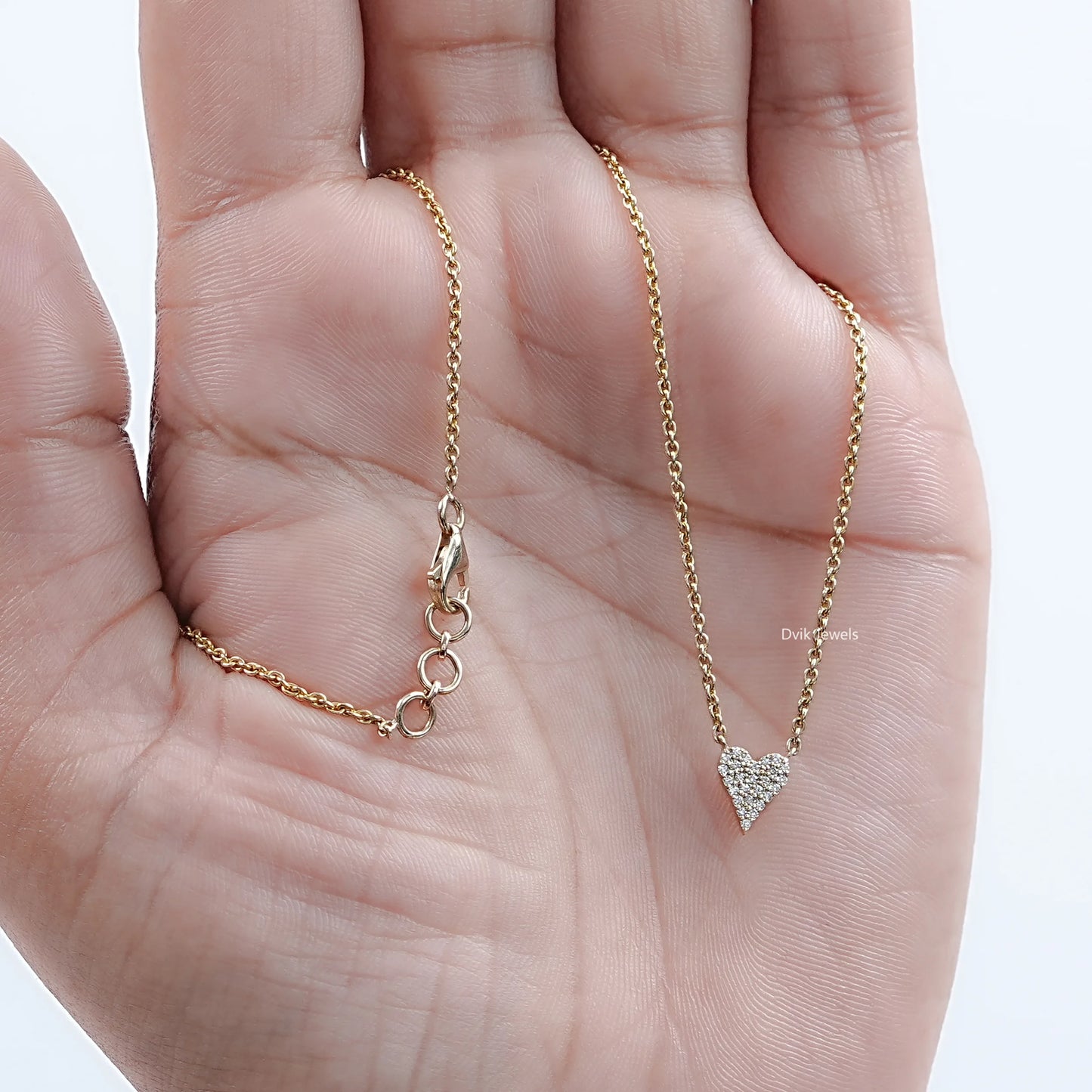 Pave Set Heart Shape Diamond Pendant Necklace