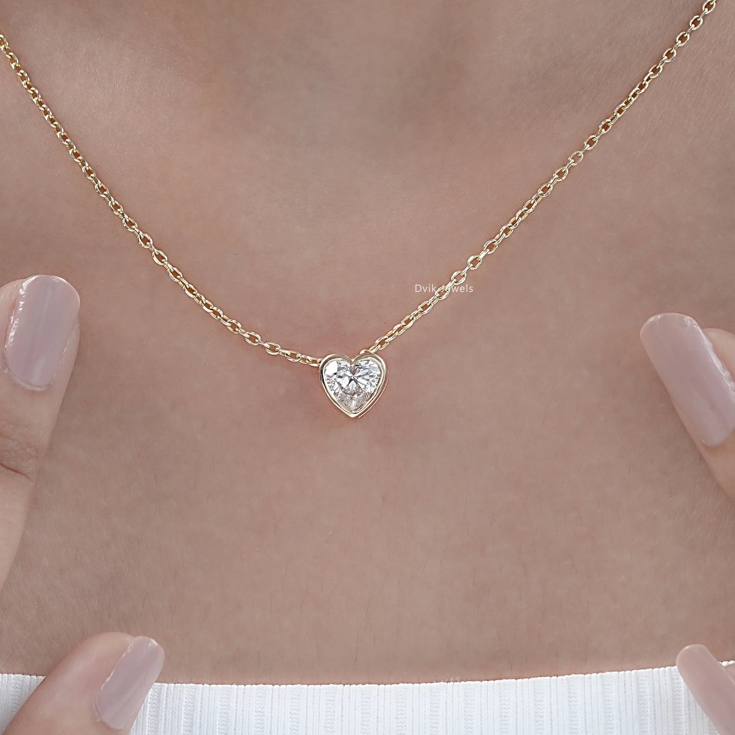 Heart Cut Minimalistic Bezel Set Pendant