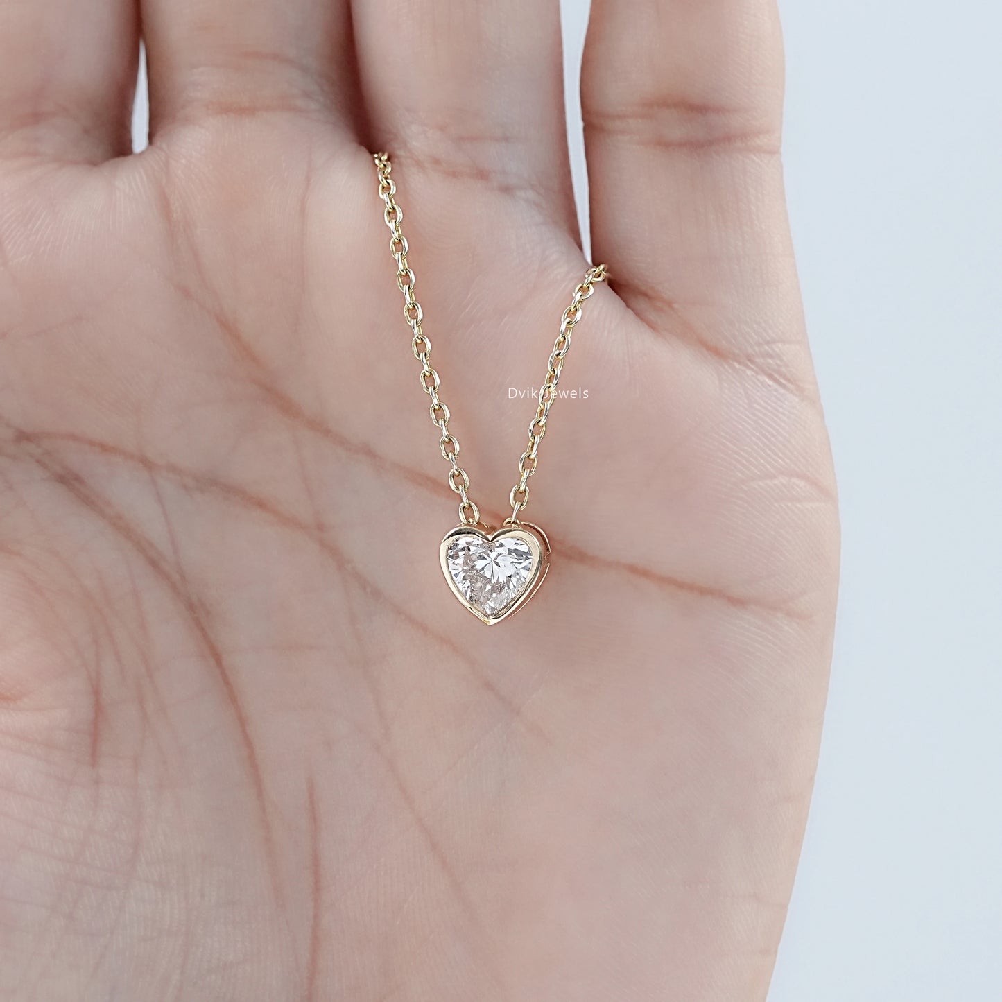 Heart Cut Minimalistic Bezel Set Pendant