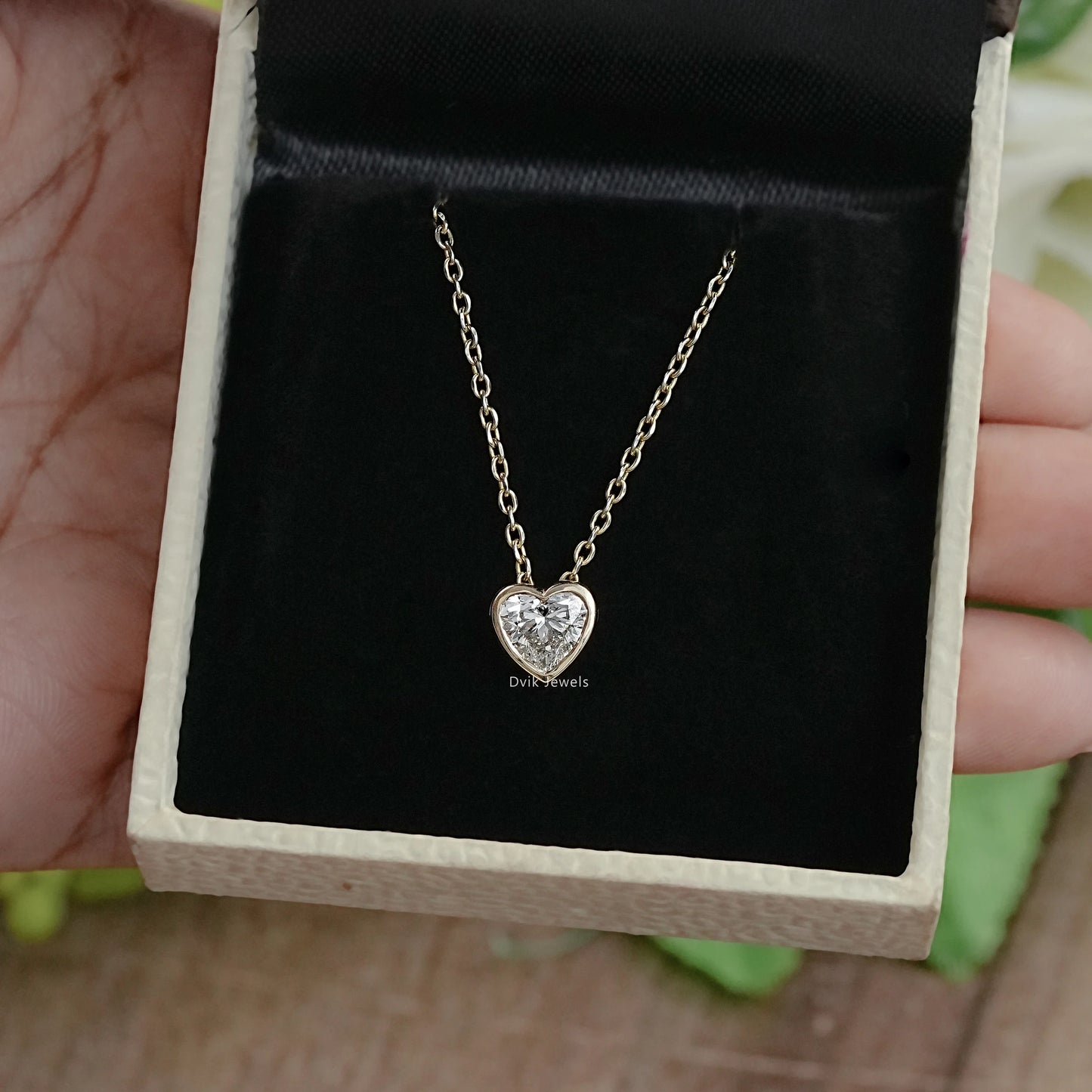 Heart Cut Minimalistic Bezel Set Pendant