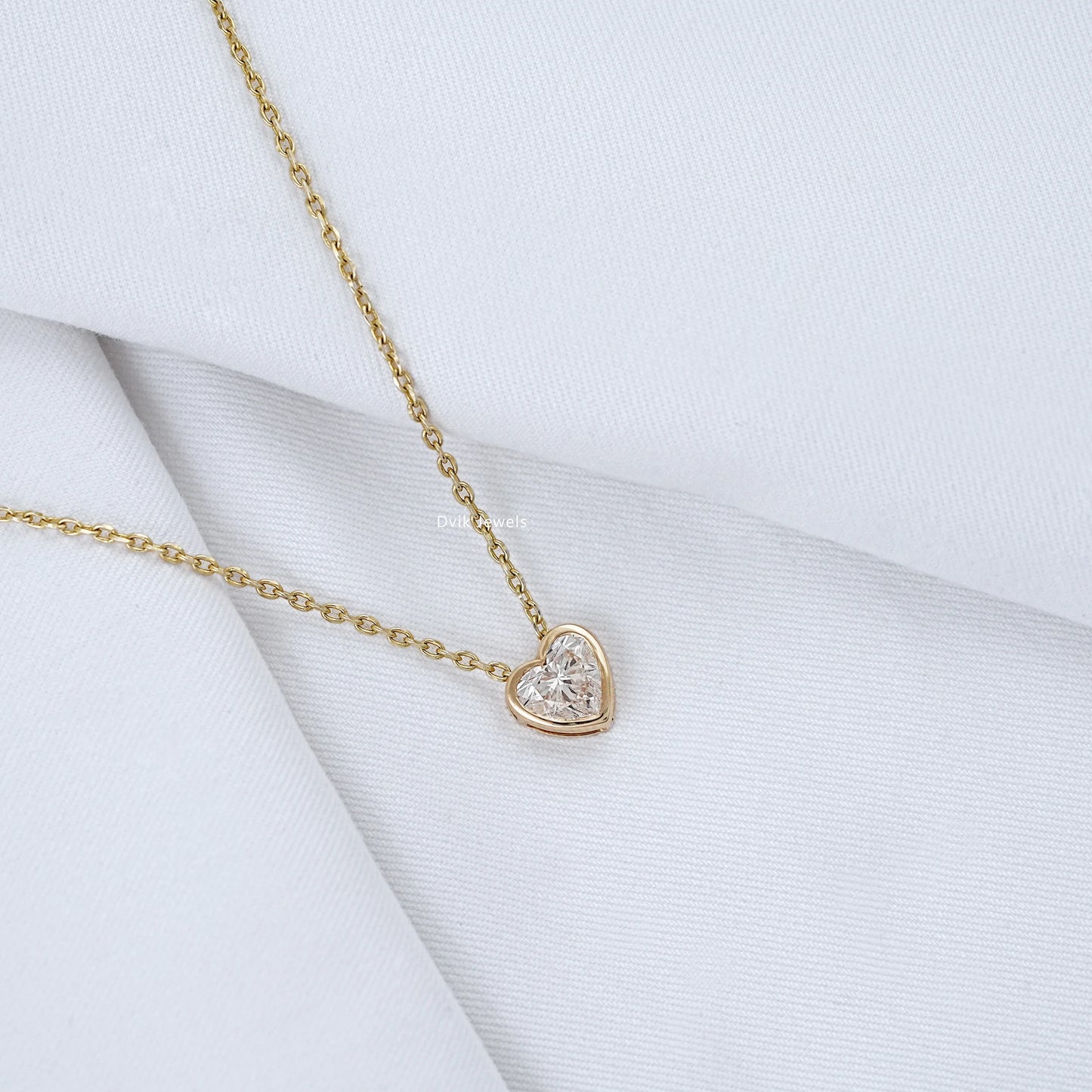 Heart Cut Minimalistic Bezel Set Pendant
